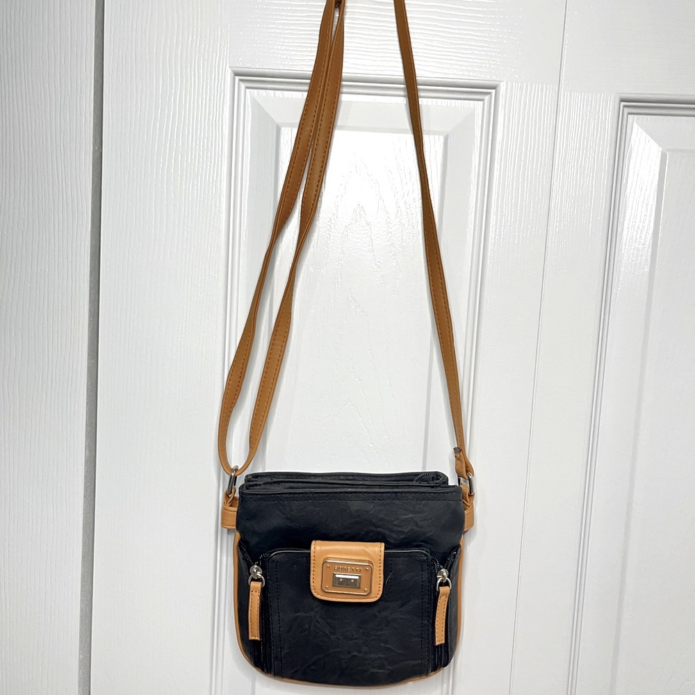ROSETTI black and tan colorblock crossbody bag